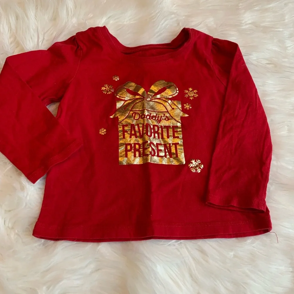 The Children’s Place Girls Christmas Holiday Shirt Size 18-24 Months